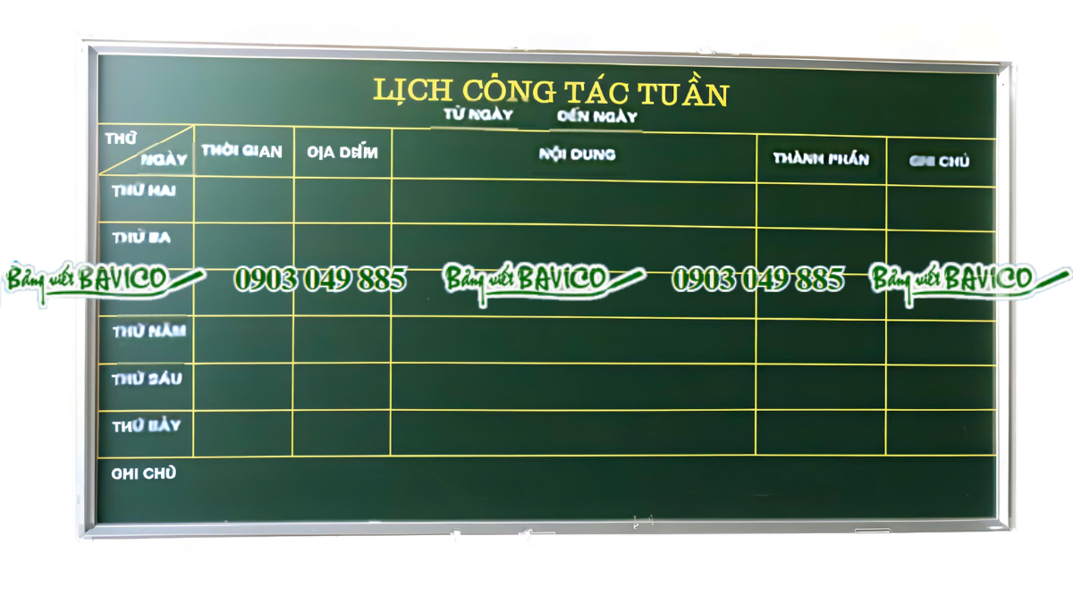 Bảng lịch công tác viết phấn Từ Hàn Quốc